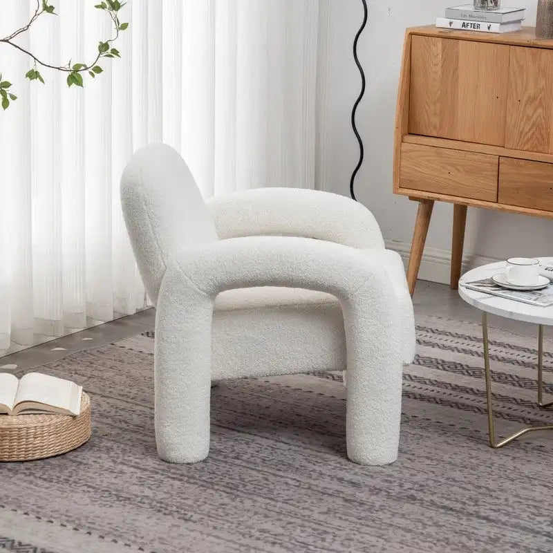 Fauteuil d'appoint en tissu Teddy, une place – Gris / Orange / Noir / Bleu marine / Blanc