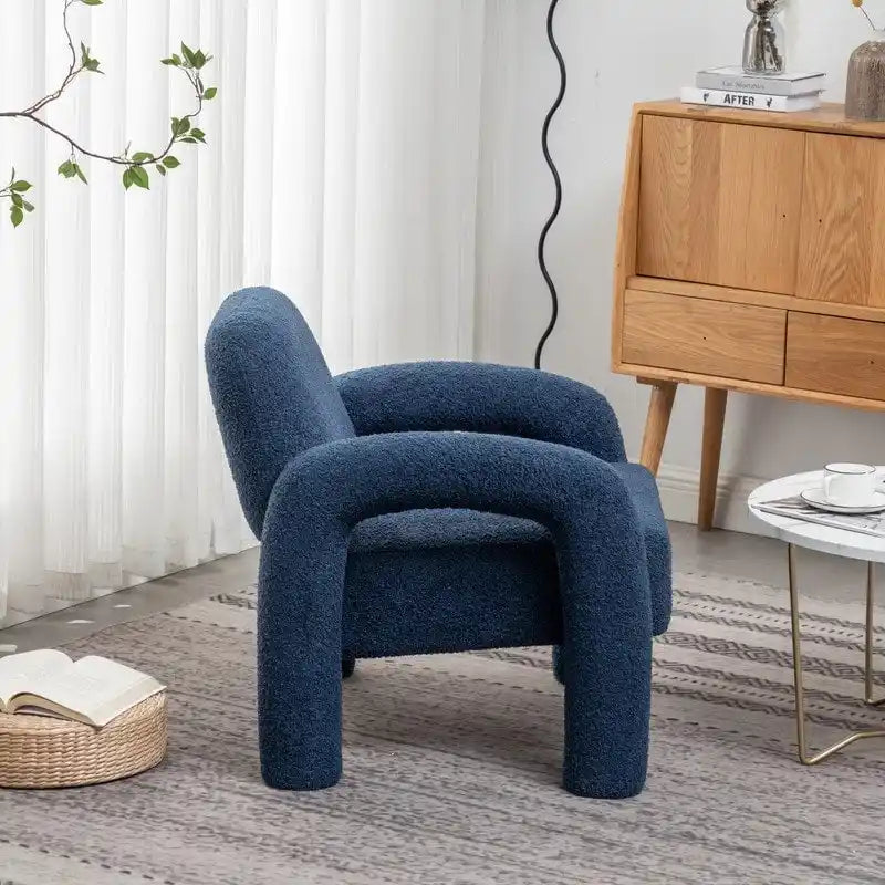 Fauteuil d'appoint en tissu Teddy, une place – Gris / Orange / Noir / Bleu marine / Blanc
