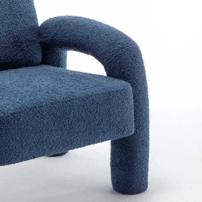 Fauteuil d'appoint en tissu Teddy, une place – Gris / Orange / Noir / Bleu marine / Blanc