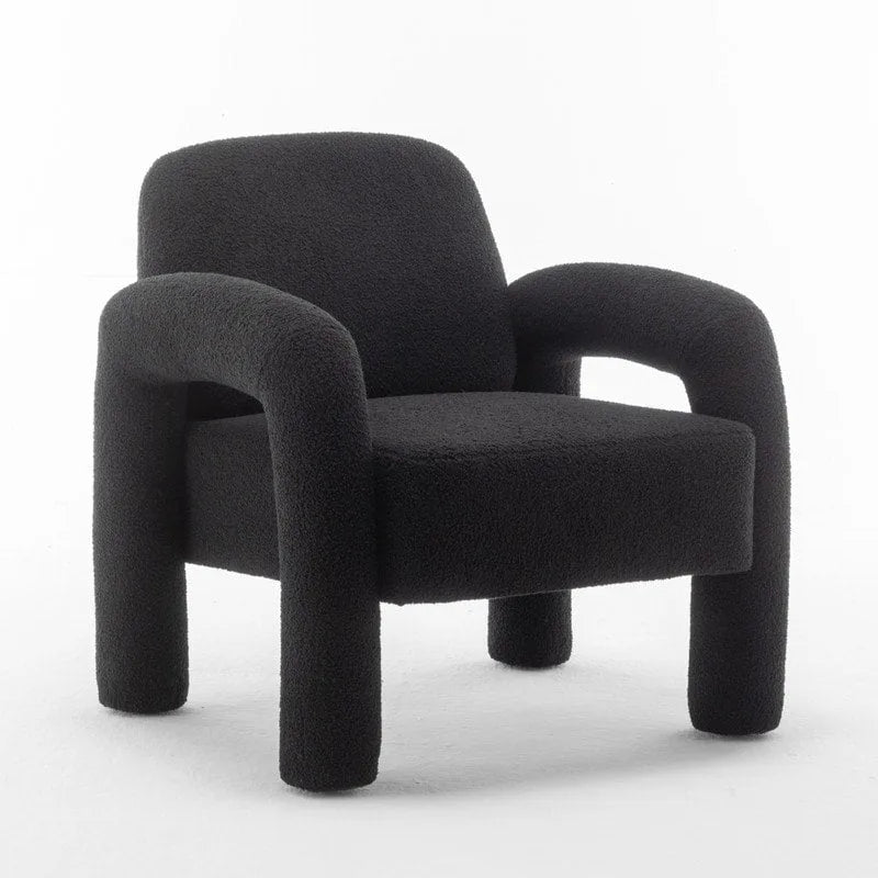 Fauteuil d'appoint en tissu Teddy, une place – Gris / Orange / Noir / Bleu marine / Blanc