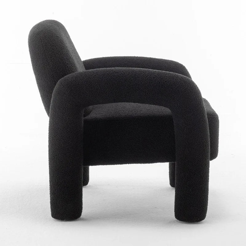 Fauteuil d'appoint en tissu Teddy, une place – Gris / Orange / Noir / Bleu marine / Blanc