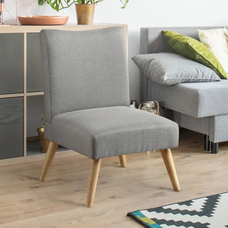 Fauteuil d'appoint moderne du milieu du siècle en lin gris / marron clair / marron / violet / vert, une place
