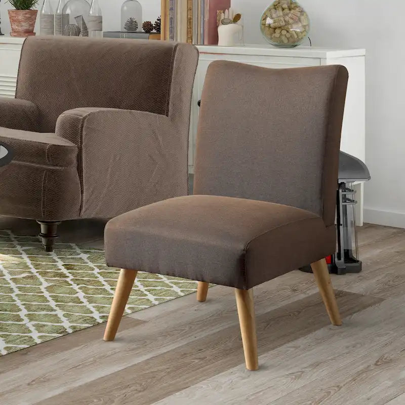 Fauteuil d'appoint moderne du milieu du siècle en lin gris / marron clair / marron / violet / vert, une place