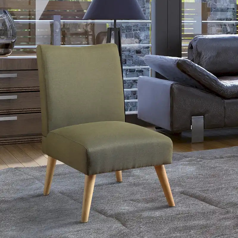 Fauteuil d'appoint moderne du milieu du siècle en lin gris / marron clair / marron / violet / vert, une place