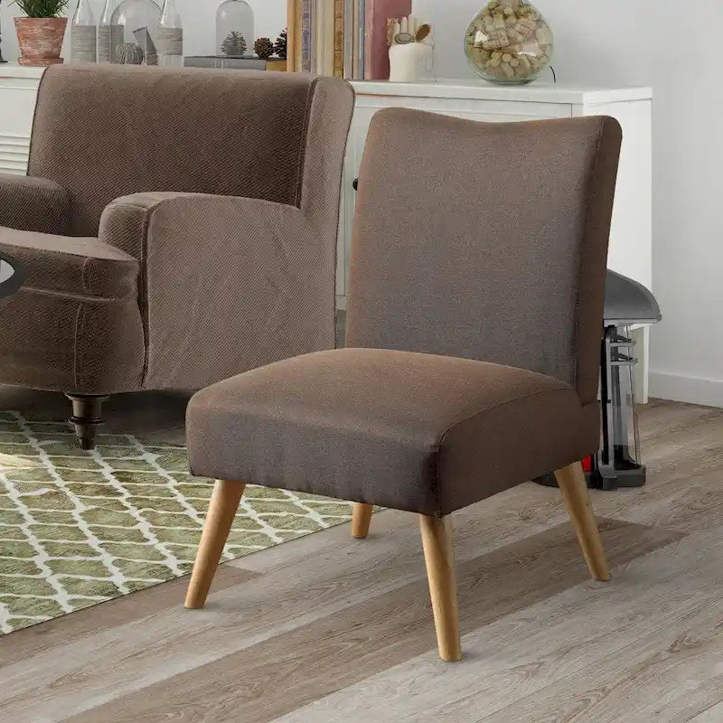 Fauteuil d'appoint moderne du milieu du siècle en lin gris / marron clair / marron / violet / vert, une place