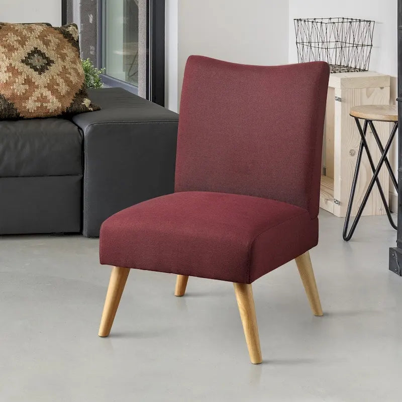 Fauteuil d'appoint moderne du milieu du siècle en lin gris / marron clair / marron / violet / vert, une place