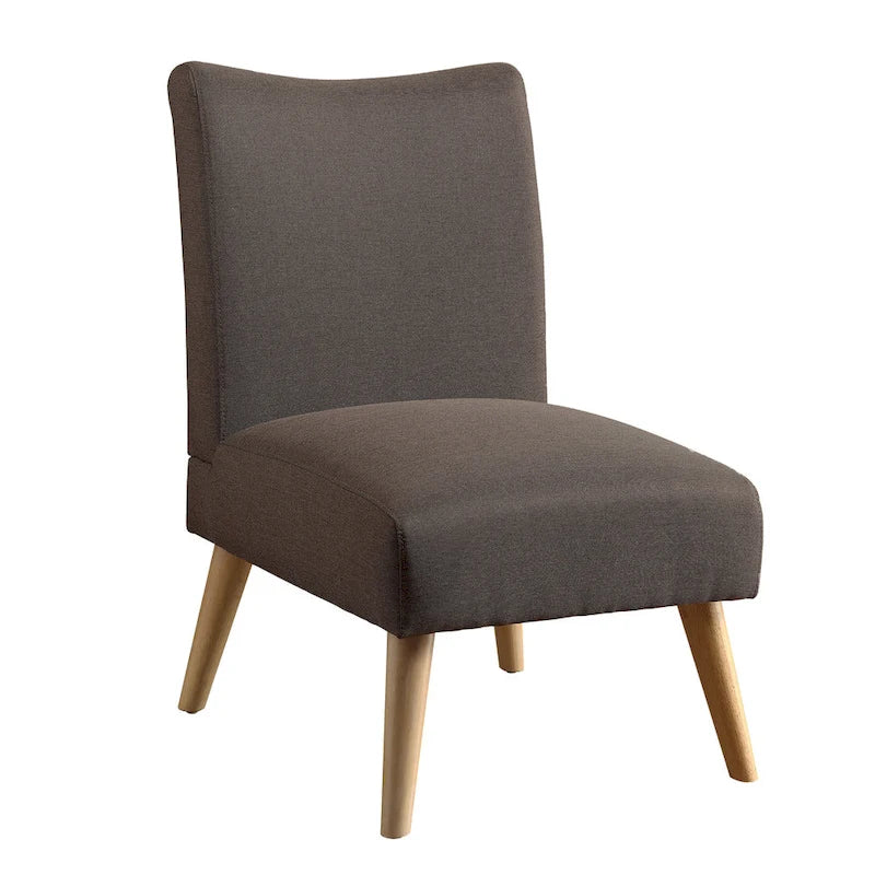 Fauteuil d'appoint moderne du milieu du siècle en lin gris / marron clair / marron / violet / vert, une place