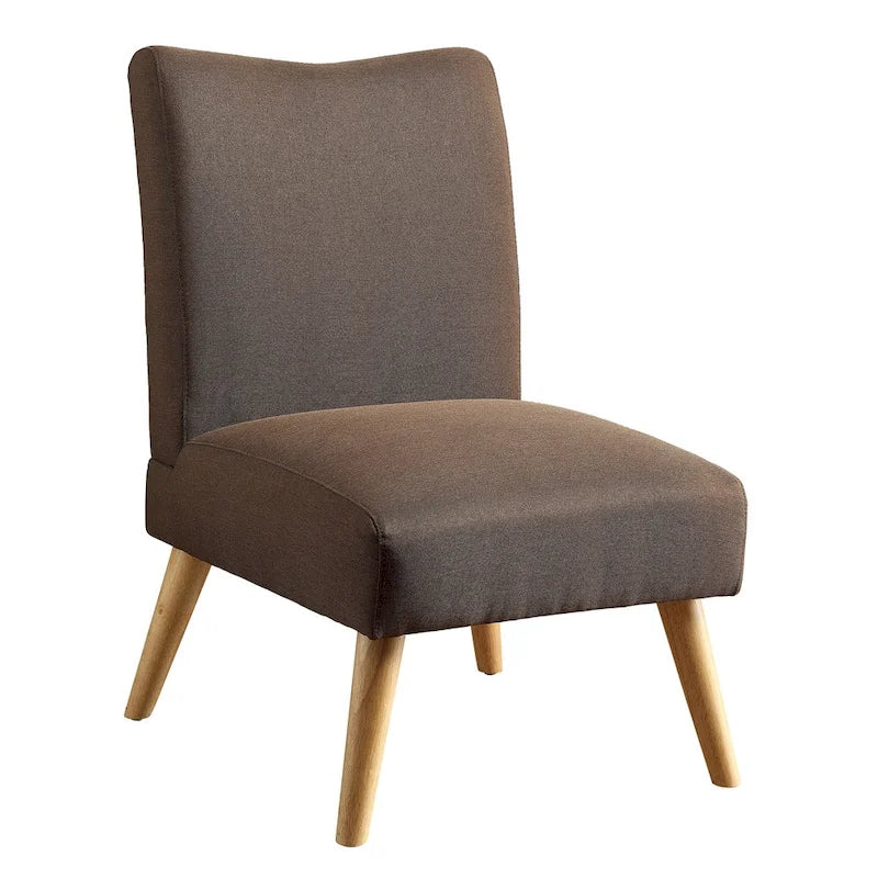 Fauteuil d'appoint moderne du milieu du siècle en lin gris / marron clair / marron / violet / vert, une place