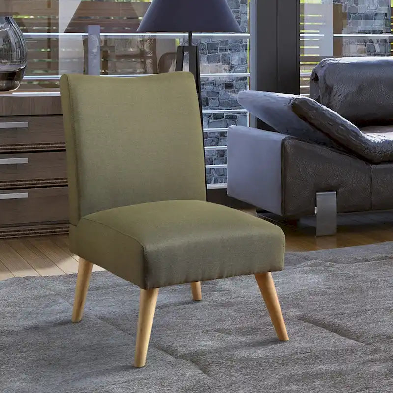 Fauteuil d'appoint moderne du milieu du siècle en lin gris / marron clair / marron / violet / vert, une place