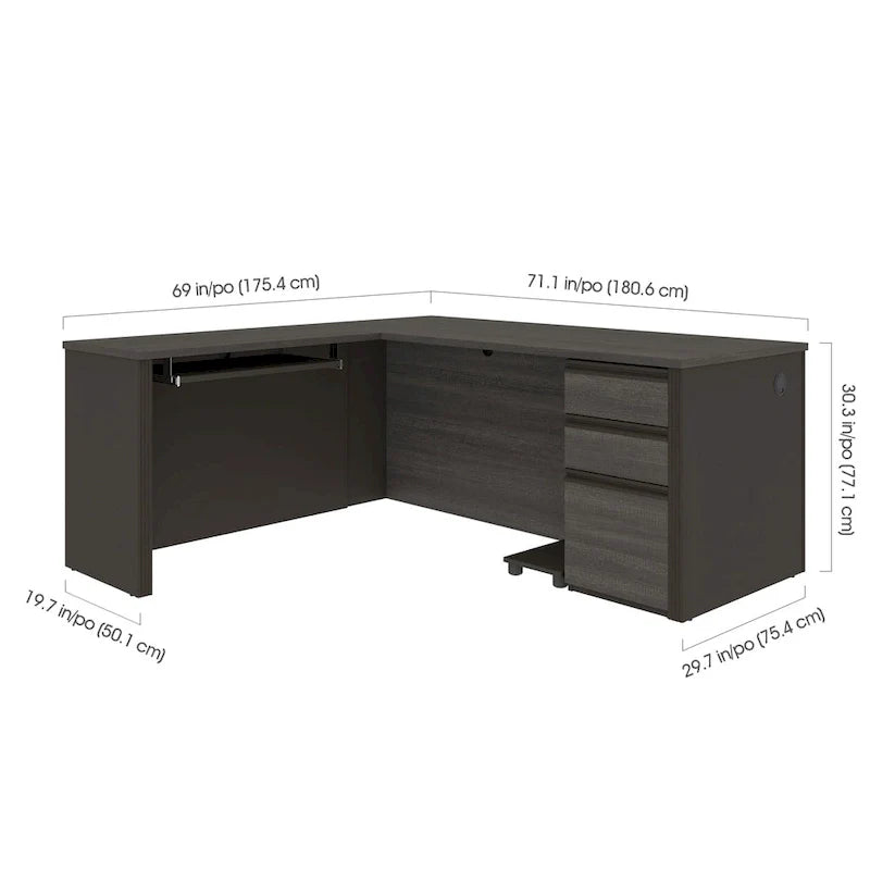 Bureau d'angle pour 1, plusieurs options de couleurs