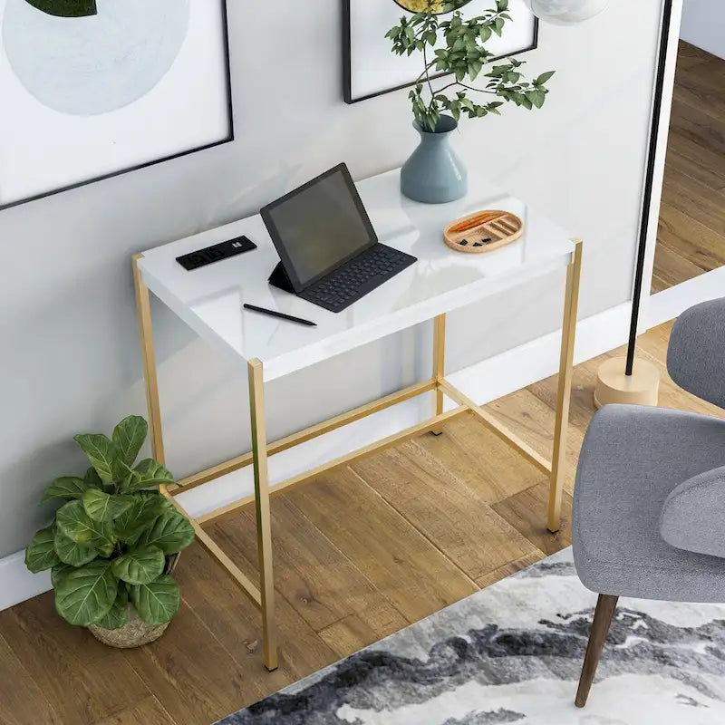 Bureau informatique moderne en acier avec port USB – Simple, 5 couleurs