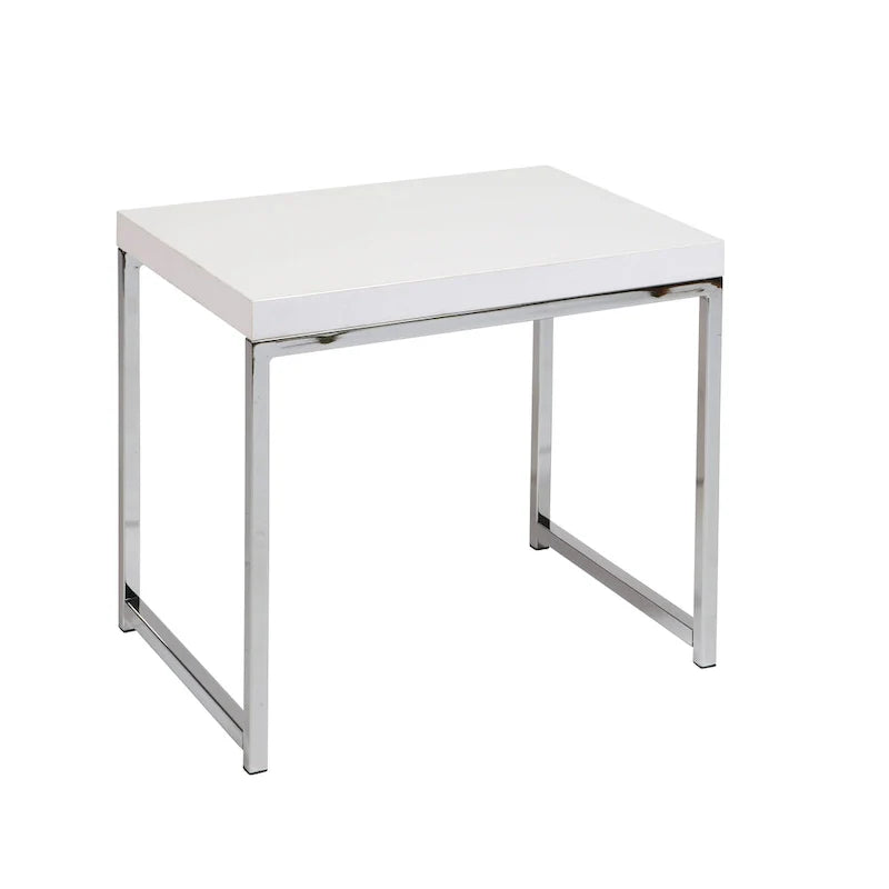 Table d'appoint, finition espresso/naturelle, pieds chromés, 1 pièce