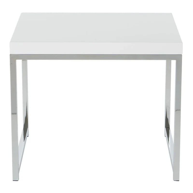 Table d'appoint, finition espresso/naturelle, pieds chromés, 1 pièce