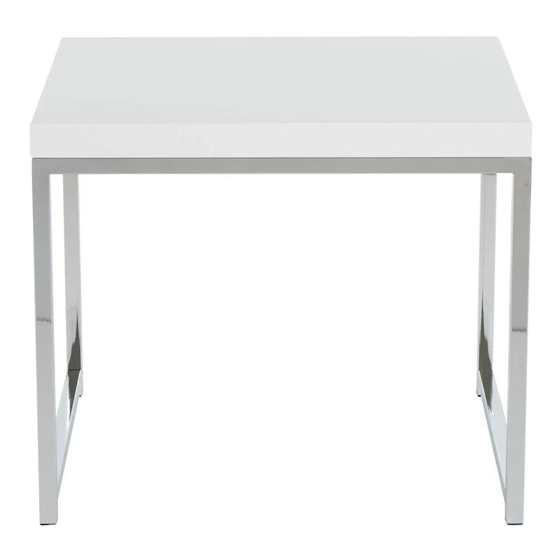 Table d'appoint, finition espresso/naturelle, pieds chromés, 1 pièce