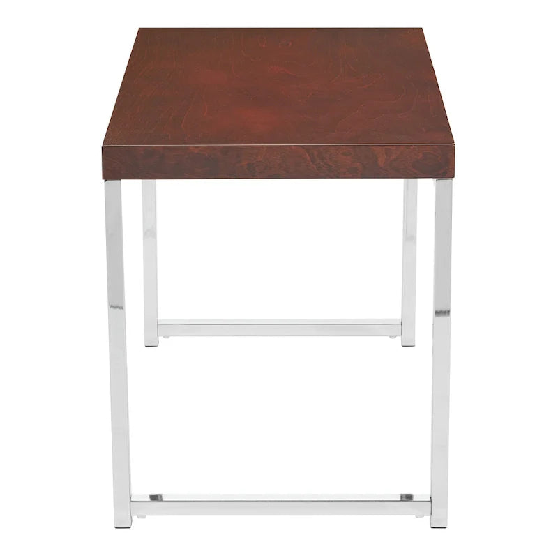 Table d'appoint, finition espresso/naturelle, pieds chromés, 1 pièce