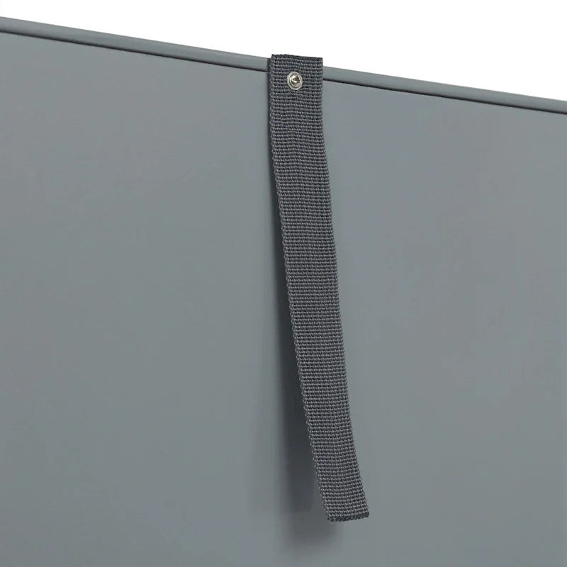 Meuble haut de rangement en lin en bois gris foncé avec portes doubles
