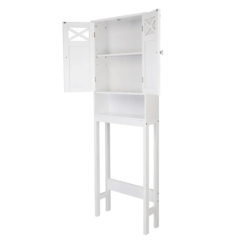Meuble bas de salle de bain en MDF blanc à double porte – 1 unité