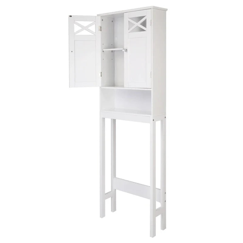 Meuble bas de salle de bain en MDF blanc à double porte – 1 unité