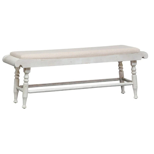 Banc de salle à manger en lin antique et gris patiné, style campagne anglaise, 1 place