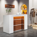 Bureau d'angle en L (1 personne) avec bande LED et panneau d'intimité, Blanc+Marron / Noir+Marron / Marron+Noir