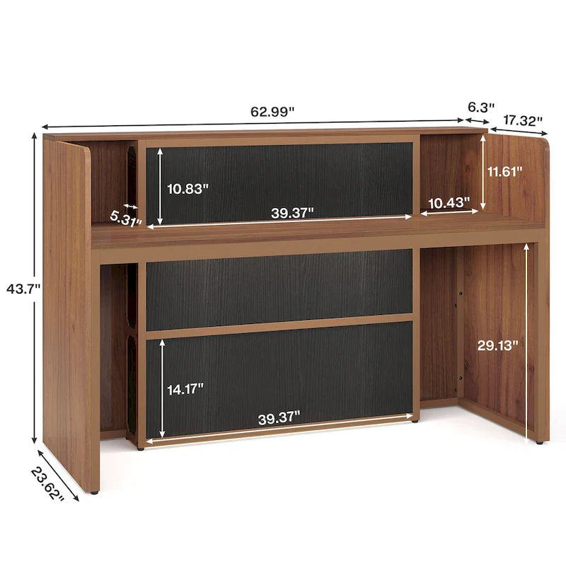 Bureau d'angle en L (1 personne) avec bande LED et panneau d'intimité, Blanc+Marron / Noir+Marron / Marron+Noir