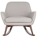 Fauteuil à bascule du milieu du siècle, Gris clair / Avoine / Bleu marine, Lin, 1 place