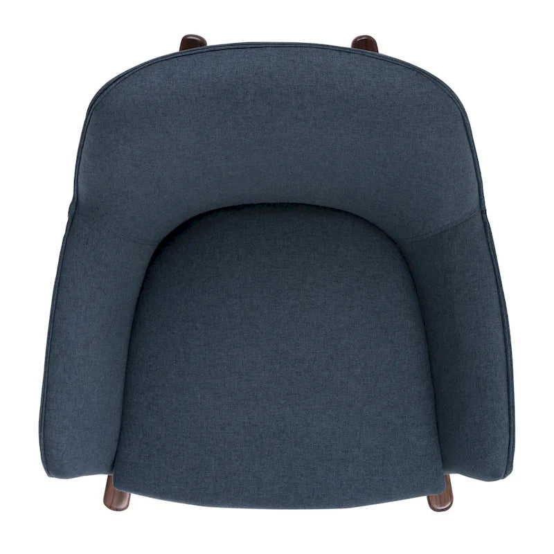 Fauteuil à bascule du milieu du siècle, Gris clair / Avoine / Bleu marine, Lin, 1 place