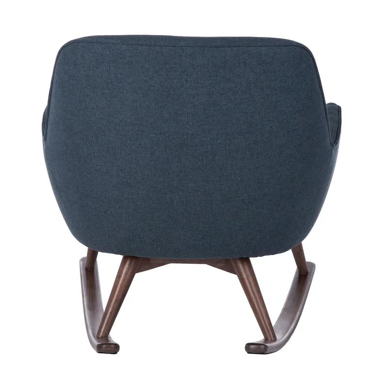 Fauteuil à bascule du milieu du siècle, Gris clair / Avoine / Bleu marine, Lin, 1 place