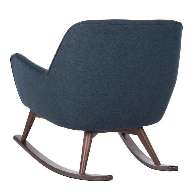 Fauteuil à bascule du milieu du siècle, Gris clair / Avoine / Bleu marine, Lin, 1 place