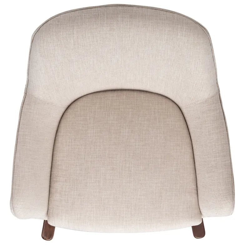 Fauteuil à bascule du milieu du siècle, Gris clair / Avoine / Bleu marine, Lin, 1 place