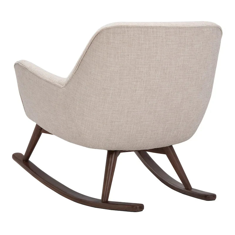 Fauteuil à bascule du milieu du siècle, Gris clair / Avoine / Bleu marine, Lin, 1 place