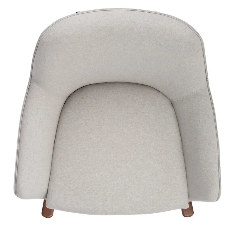 Fauteuil à bascule du milieu du siècle, Gris clair / Avoine / Bleu marine, Lin, 1 place