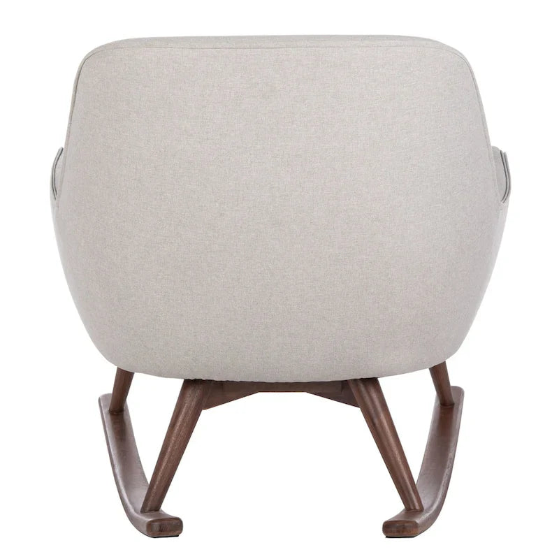 Fauteuil à bascule du milieu du siècle, Gris clair / Avoine / Bleu marine, Lin, 1 place