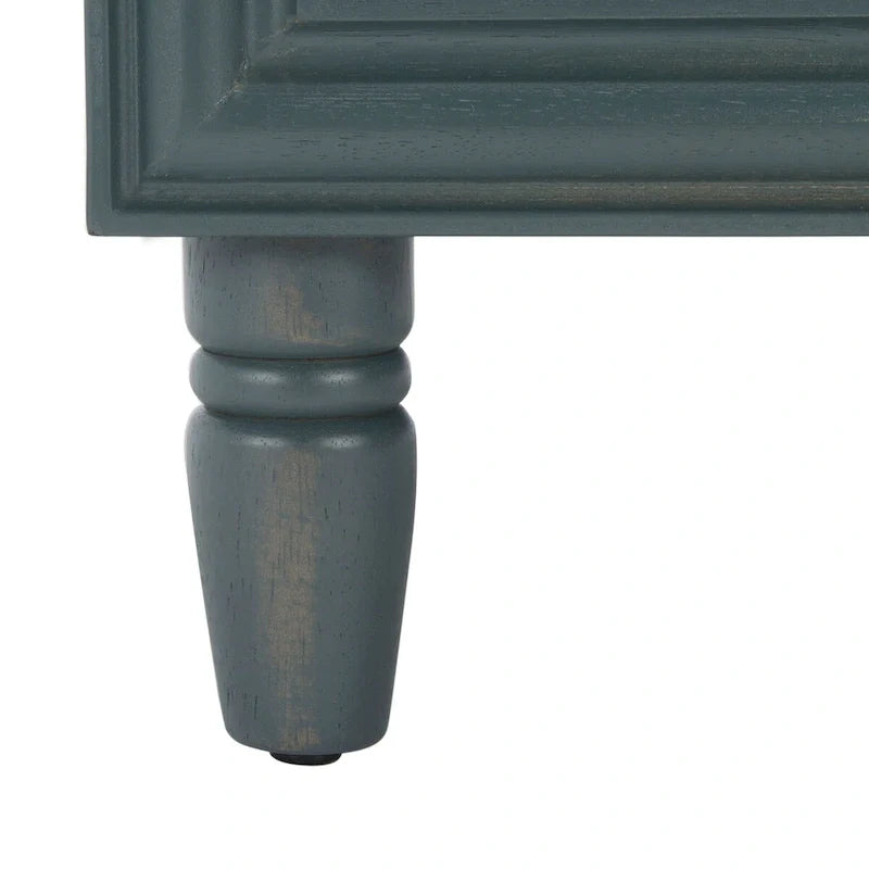 Table de chevet à 2 tiroirs Teal Foncé / Gris Cendré, 56 cm (L) x 56 cm (P) x 66 cm (H), Unité