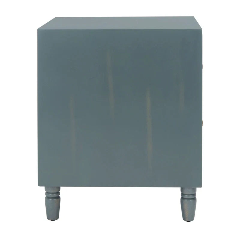 Table de chevet à 2 tiroirs Teal Foncé / Gris Cendré, 56 cm (L) x 56 cm (P) x 66 cm (H), Unité