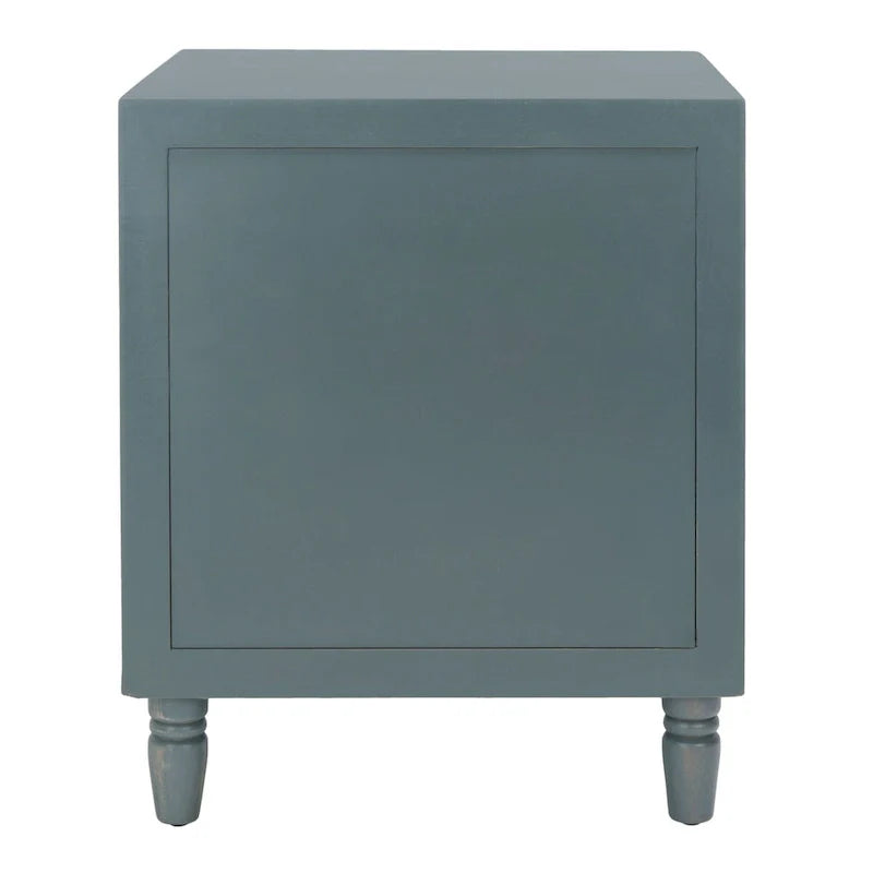 Table de chevet à 2 tiroirs Teal Foncé / Gris Cendré, 56 cm (L) x 56 cm (P) x 66 cm (H), Unité