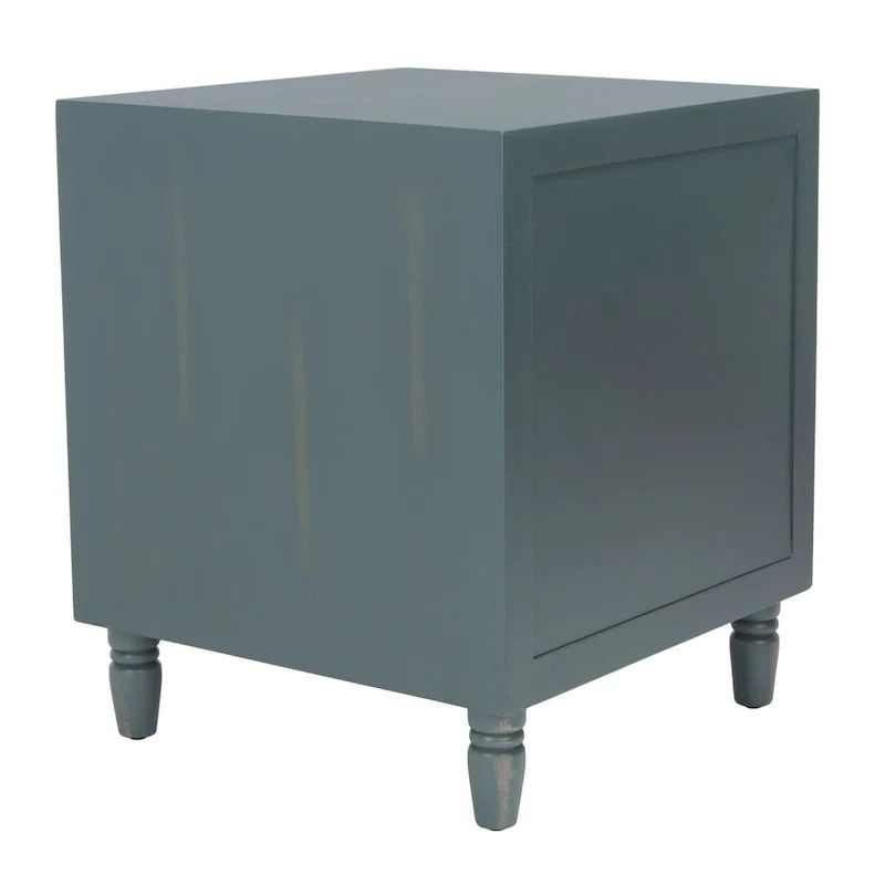 Table de chevet à 2 tiroirs Teal Foncé / Gris Cendré, 56 cm (L) x 56 cm (P) x 66 cm (H), Unité