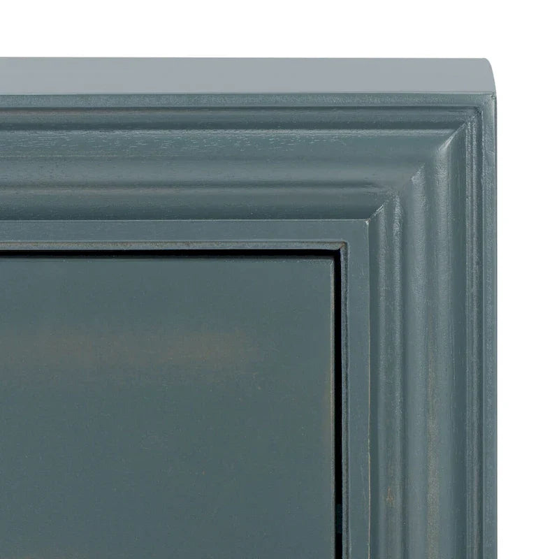 Table de chevet à 2 tiroirs Teal Foncé / Gris Cendré, 56 cm (L) x 56 cm (P) x 66 cm (H), Unité