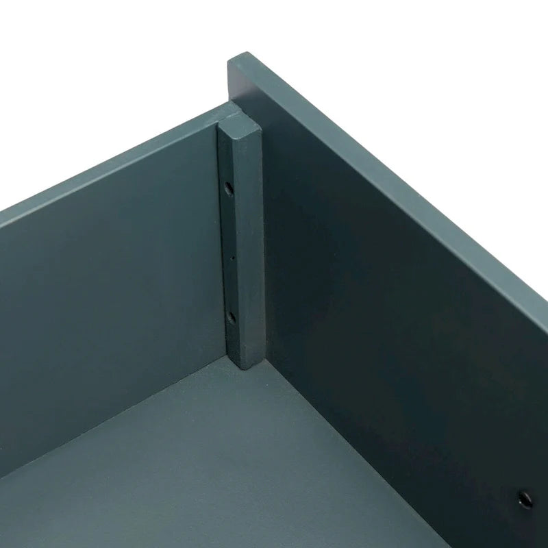 Table de chevet à 2 tiroirs Teal Foncé / Gris Cendré, 56 cm (L) x 56 cm (P) x 66 cm (H), Unité
