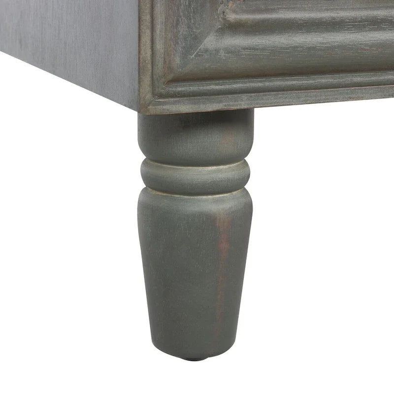 Table de chevet à 2 tiroirs Teal Foncé / Gris Cendré, 56 cm (L) x 56 cm (P) x 66 cm (H), Unité
