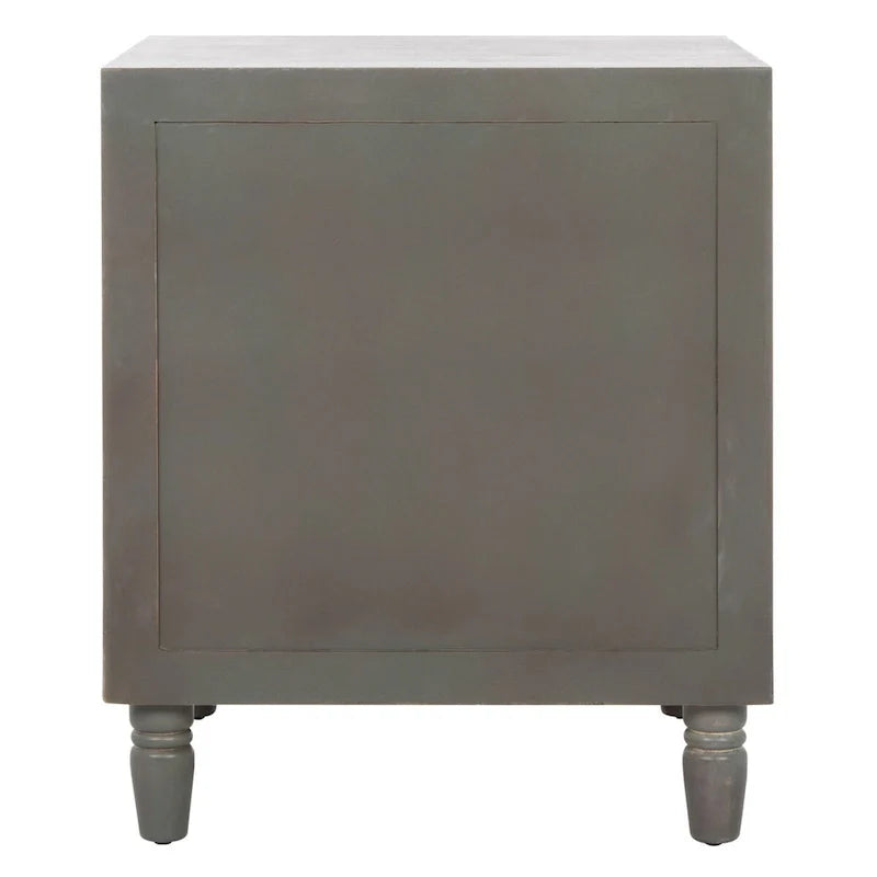 Table de chevet à 2 tiroirs Teal Foncé / Gris Cendré, 56 cm (L) x 56 cm (P) x 66 cm (H), Unité