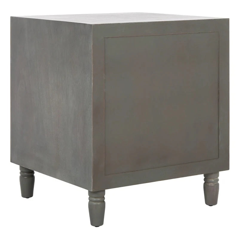Table de chevet à 2 tiroirs Teal Foncé / Gris Cendré, 56 cm (L) x 56 cm (P) x 66 cm (H), Unité