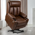 Fauteuil inclinable massant et releveur en similicuir, simple