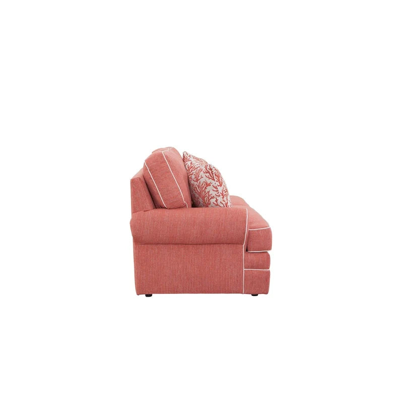Causeuse corail orangé style bord de mer, 2 places