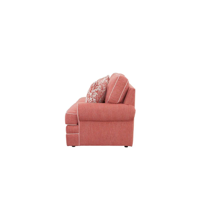Causeuse corail orangé style bord de mer, 2 places