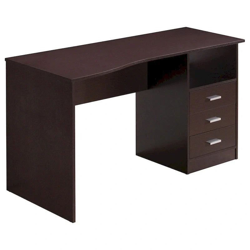Bureau informatique 3 tiroirs marron, utilisateur unique