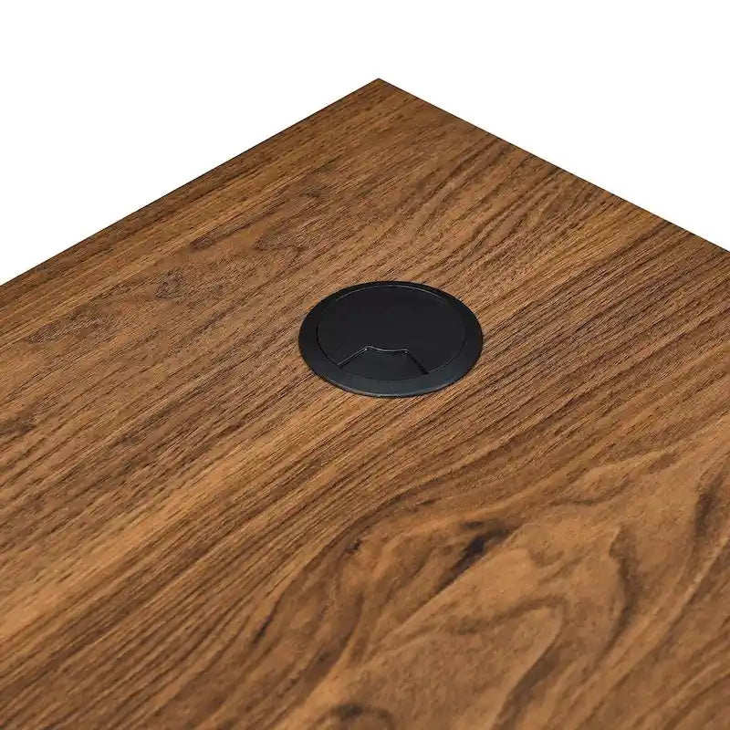 Bureau d'angle en noyer avec plateau coulissant pour clavier, simple
