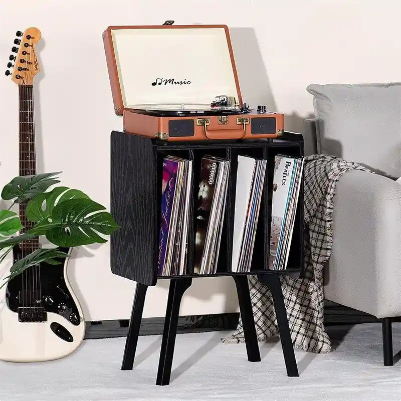 Meuble pour platine vinyle 4 cubes – Noyer/Noir/Marron/Naturel/Blanc, Simple