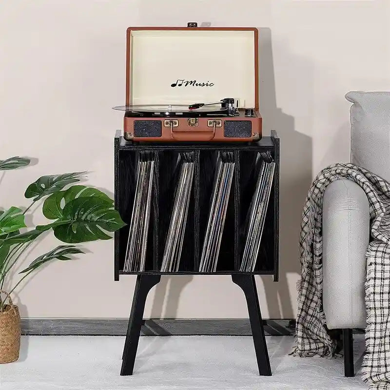Meuble pour platine vinyle 4 cubes – Noyer/Noir/Marron/Naturel/Blanc, Simple