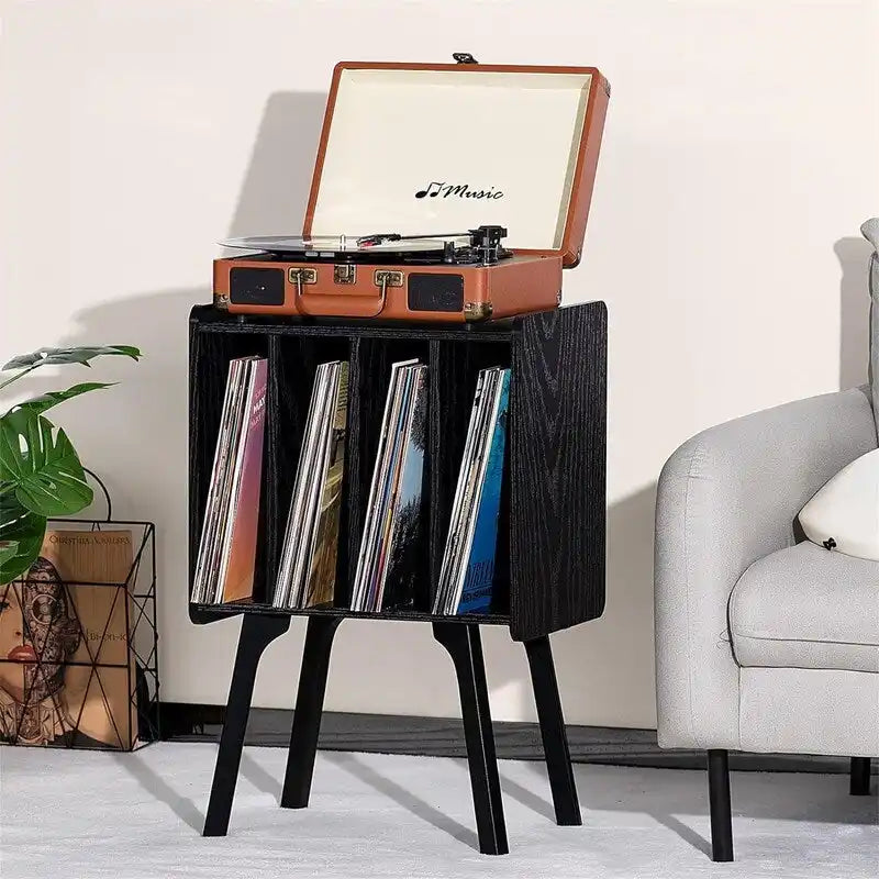 Meuble pour platine vinyle 4 cubes – Noyer/Noir/Marron/Naturel/Blanc, Simple